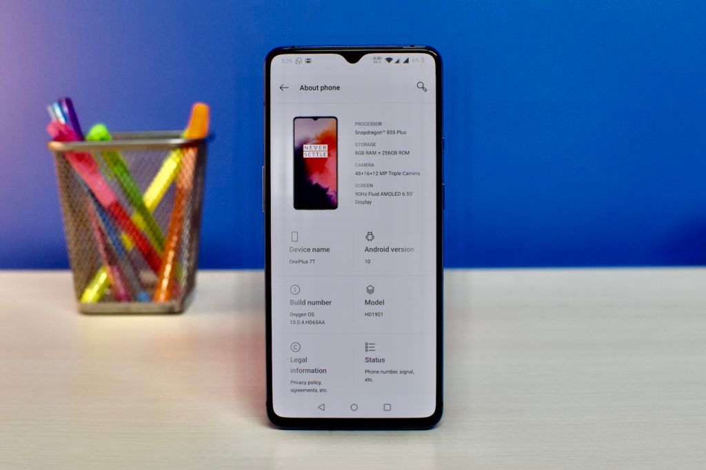 OnePlus 7T OxygenOS 10 About Phone