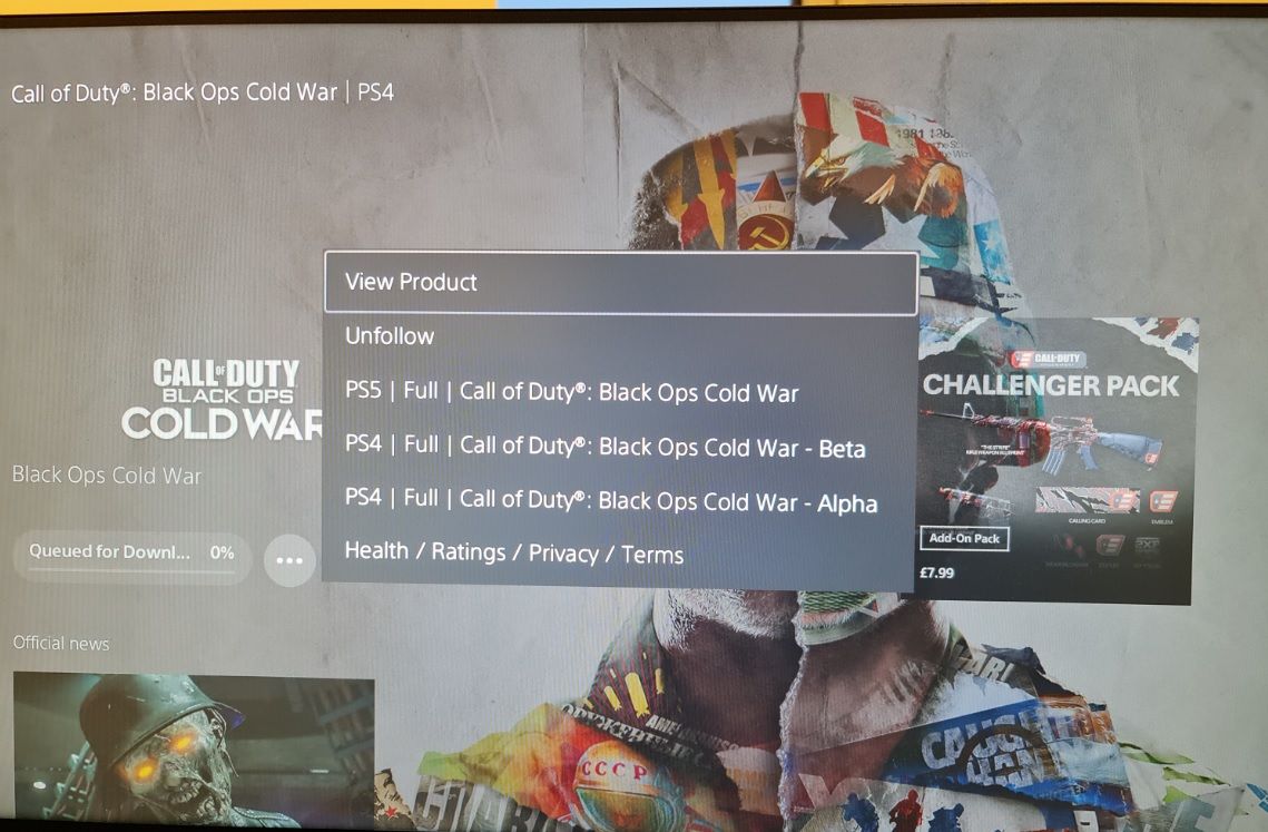 Call of Duty Black Ops Cold War PS5 Download Bug screenshot