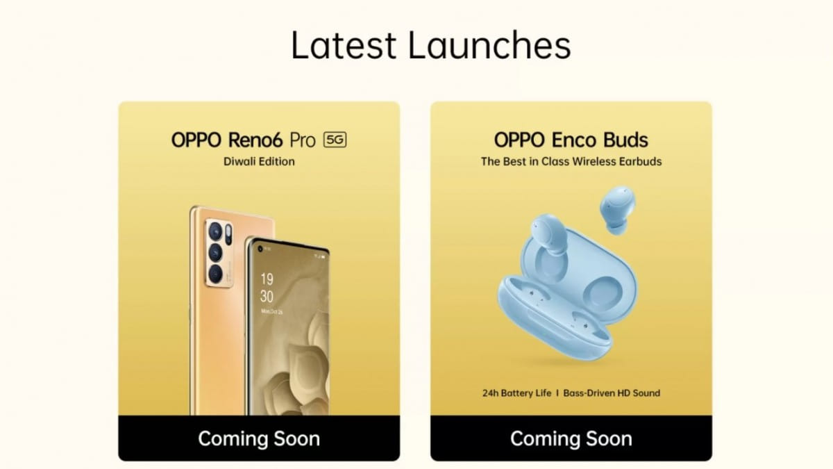 Oppo Reno6 Pro 5G & Oppo Enco Buds In Blue Colour Coming Soon