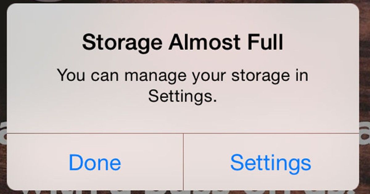 iOS 15 storage warning