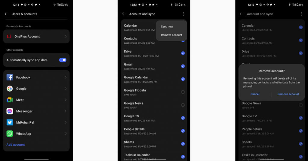 How to Add & Remove an Account