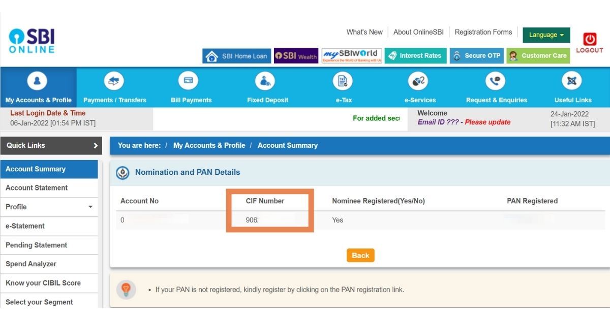 How to Find CIF Number of your SBI Account