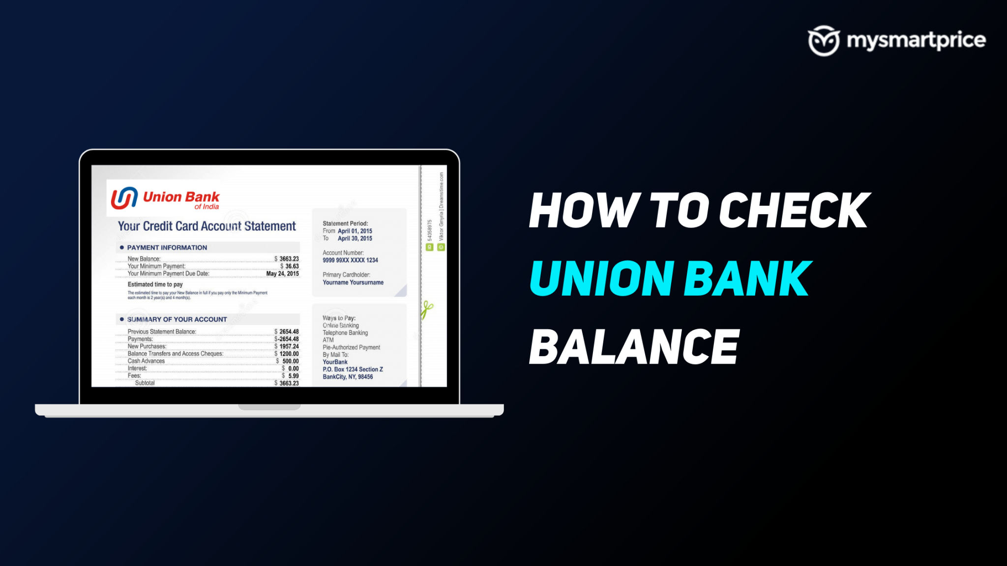 code for checking balance in union bank