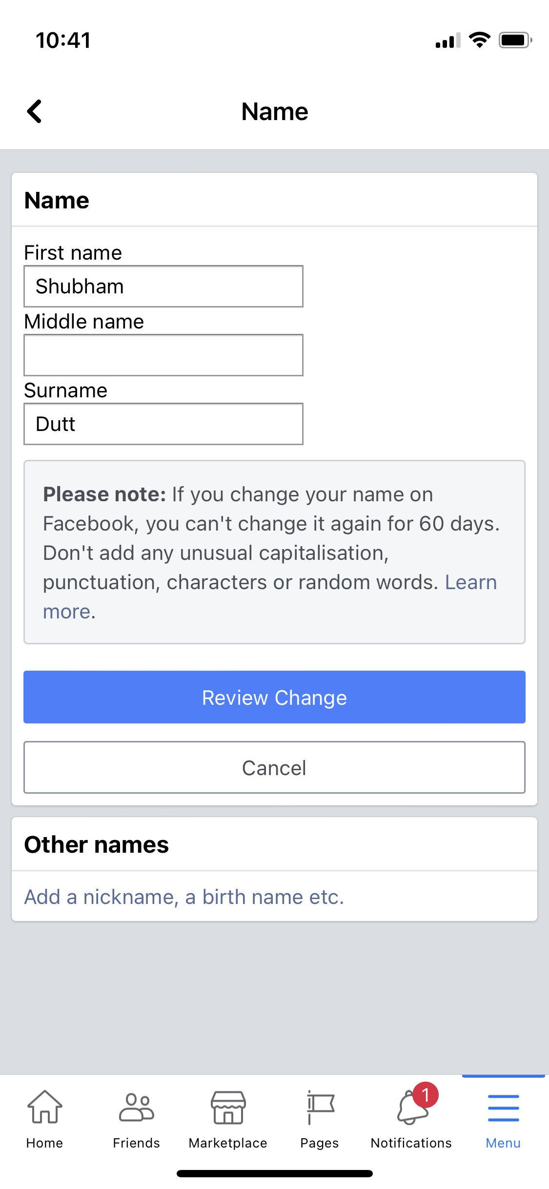 Stylish Names List For Facebook 2022