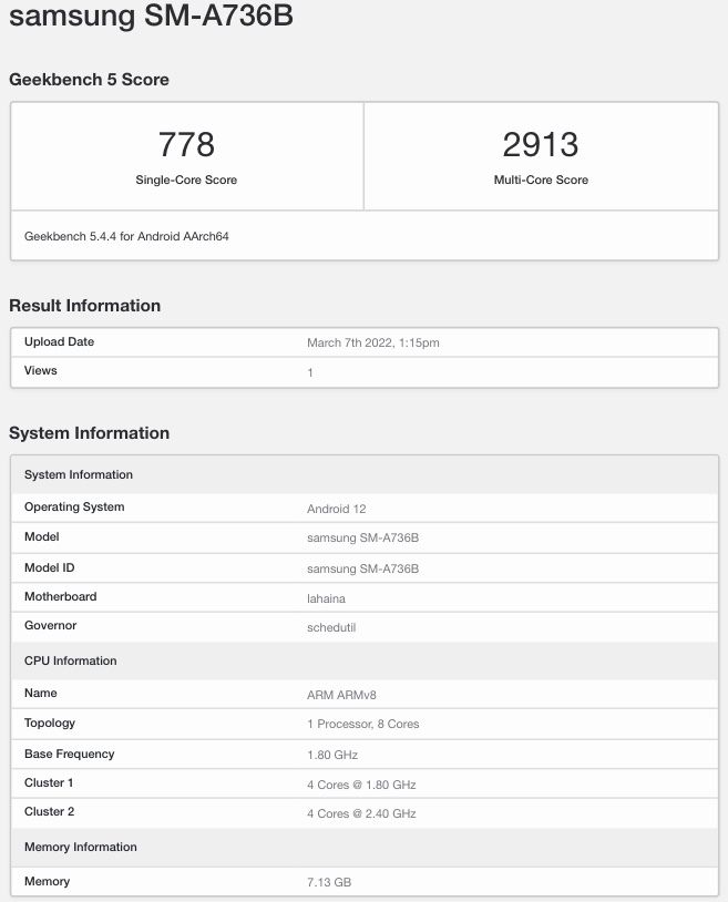 a73 geekbench