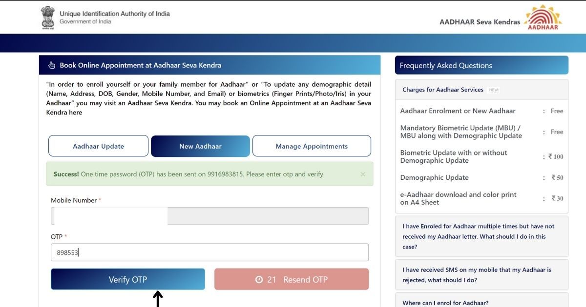 How to Apply For Aadhaar Card Online