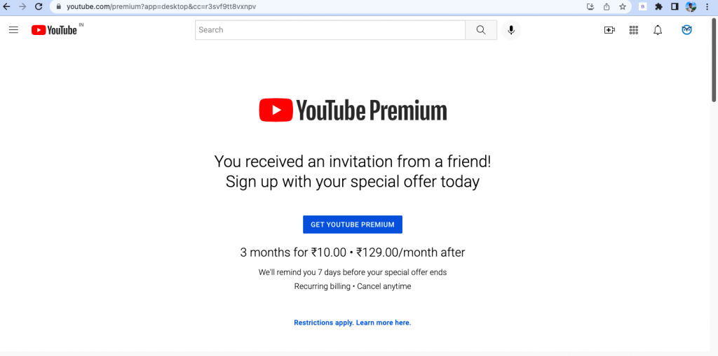 YouTube Premium at Just Rs 10 for 3 Months! Here's How to Grab the ...