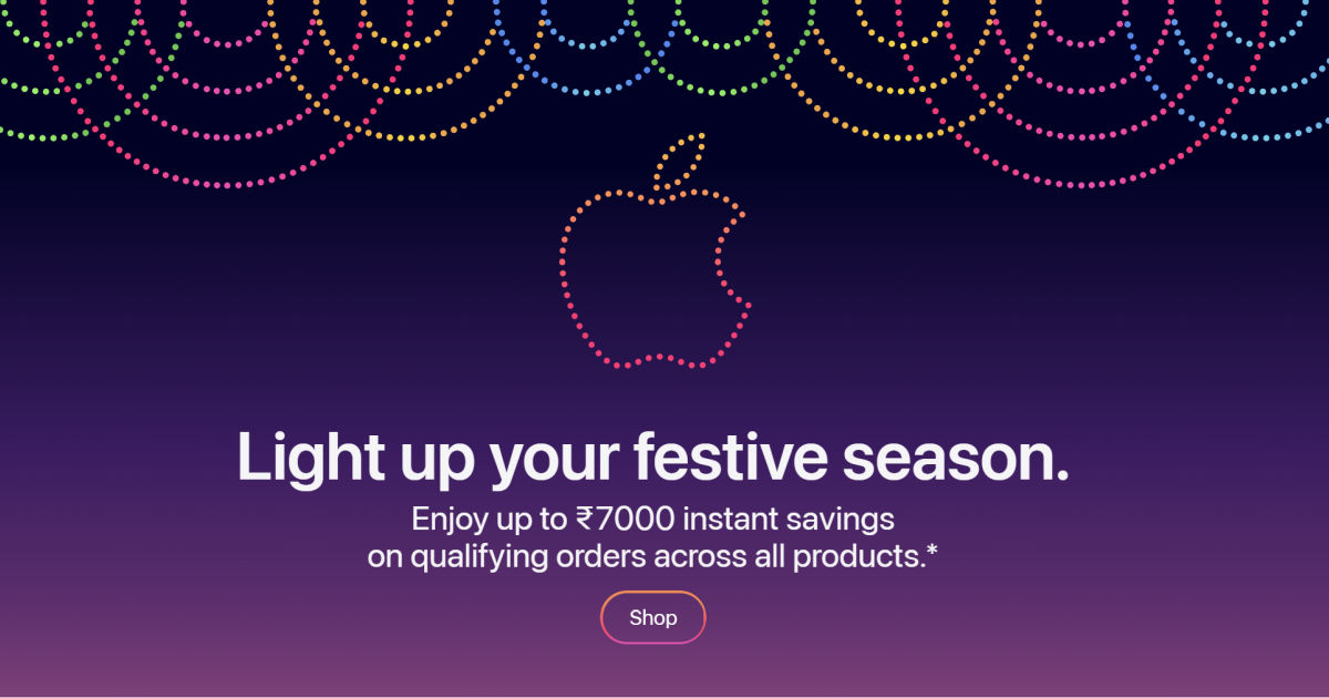 Apple Festive Sale Brings Up to Rs 7,000 Instant Discount For Users in  India on iPhones, Macs, iPads, and More - MySmartPrice