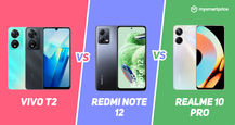 Vivo T2 vs Redmi Note 12 vs Realme 10 Pro: Price in India, Specifications and Features Compared