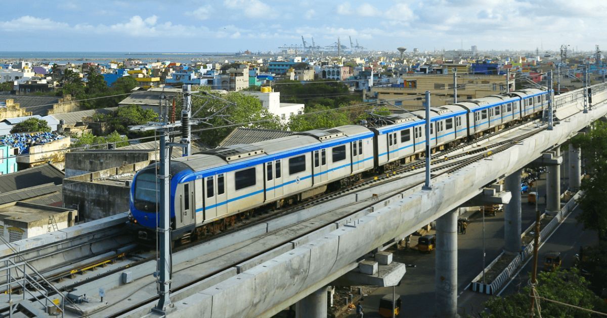 Chennai Metro running on tracks