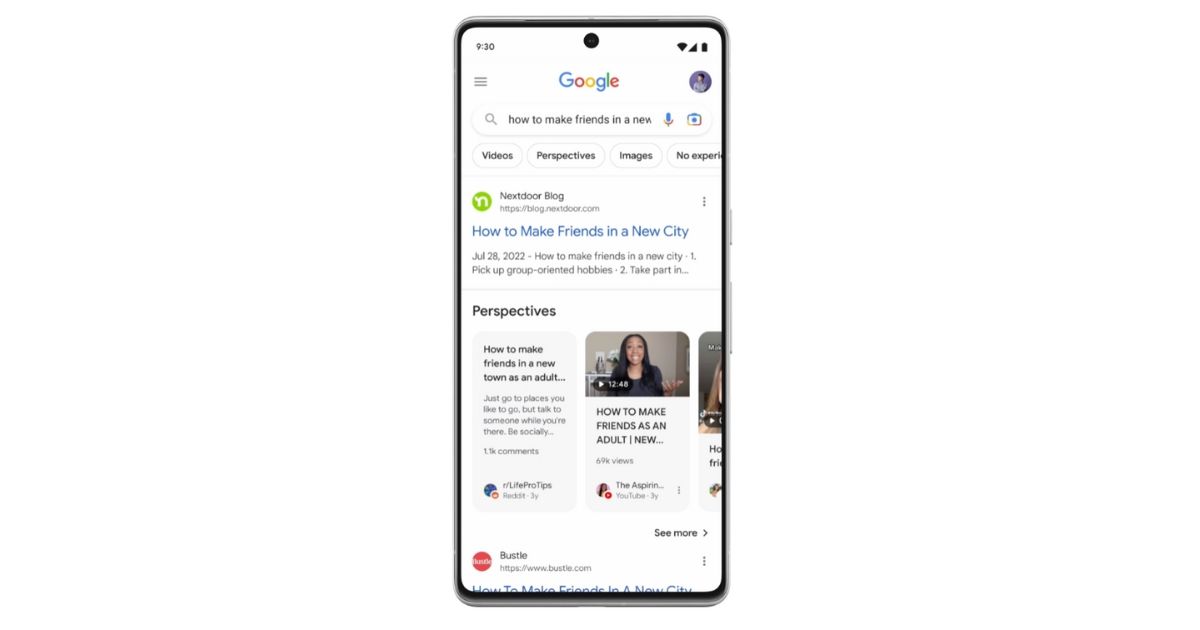 Google Search Perspectives filter will show more personalised content to users