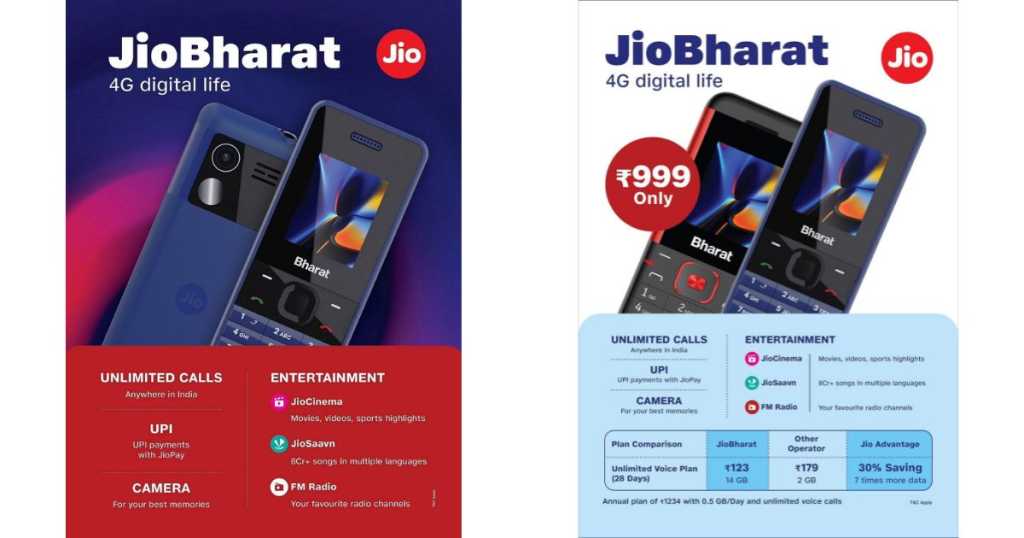 Jio Bharat 4G Phone launched in India at Rs 999; Know the details