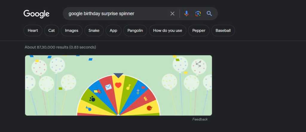 Google spinner Easter Egg returns interactive spinning wheel at