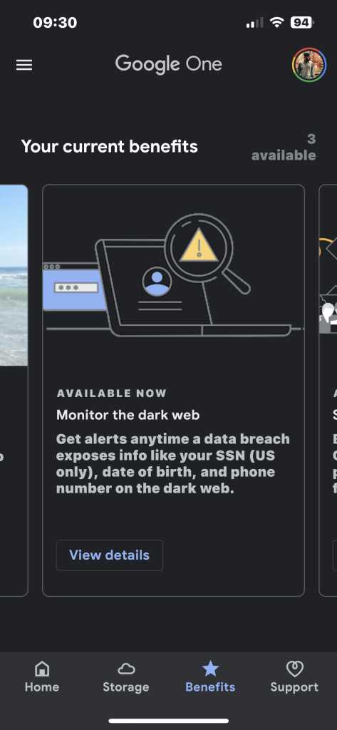 All Google One plans now have VPN and dark web report