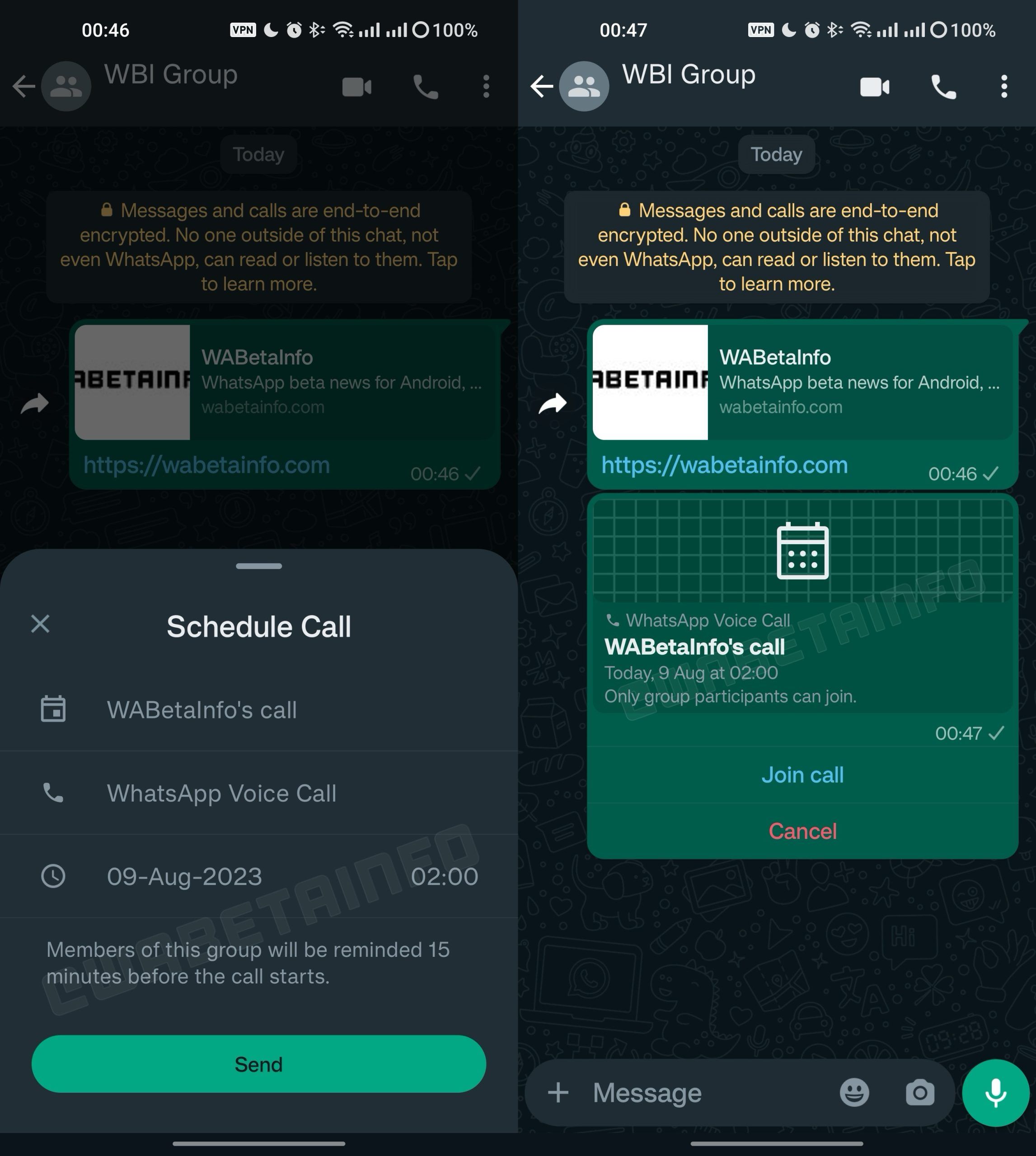 WhatsApp Beta for Android now lets users schedule group calls.