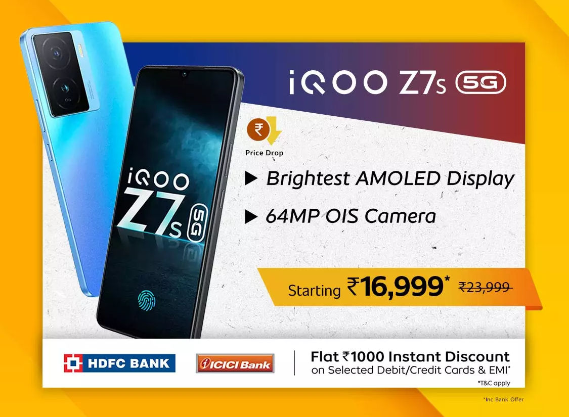 The iQOO Z7s 5G is Rs 2,000 cheaper duringh the recent iQOO Quest Days Sale 2023.