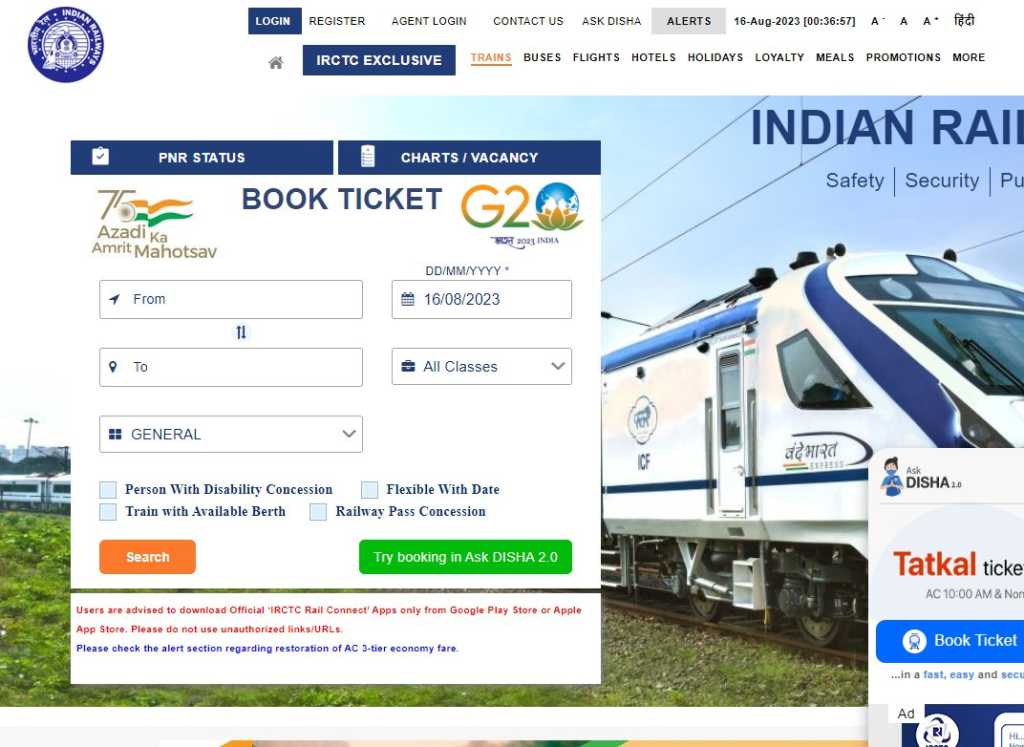 IRCTC Tatkal Ticket Booking Guide: Time, Charges, and How to Book ...