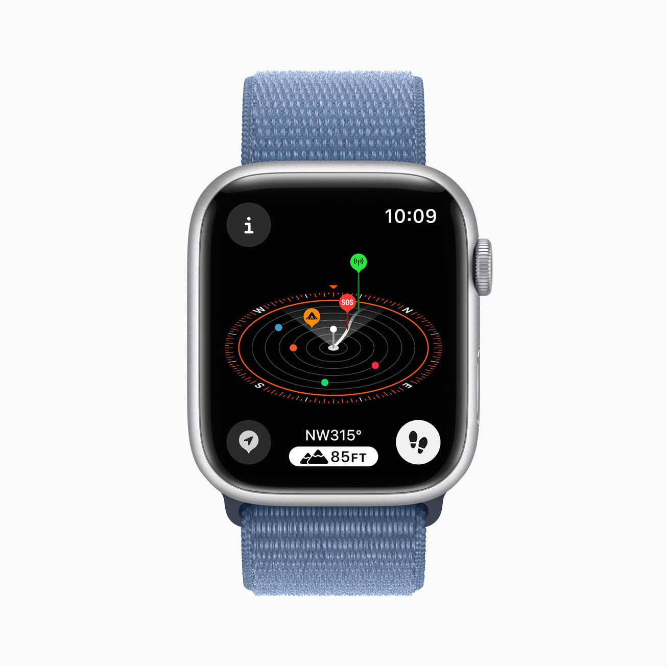 Apple Watch S9 Compass app Elevation view