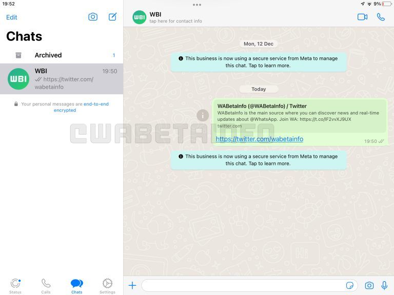 WhatsApp for iPad beta spotted on testFlight app.