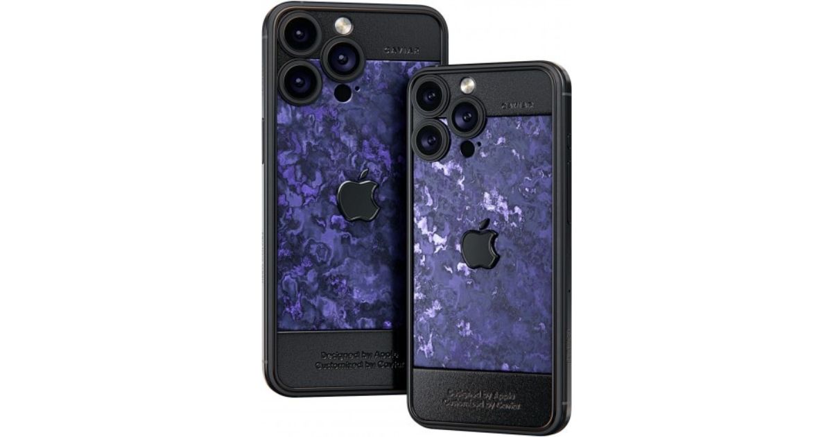 The Caviar iPhone 15 Pro Starry Night models feature forged carbon composite frame.