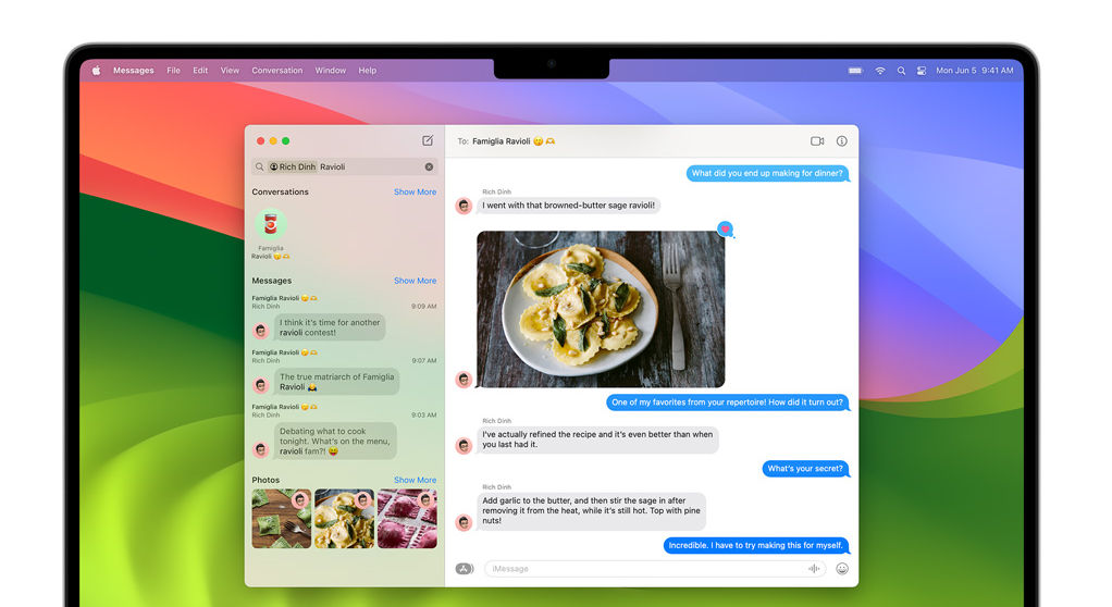 macOS Sonoma brings search filter, stickers, and more to the Messages app.