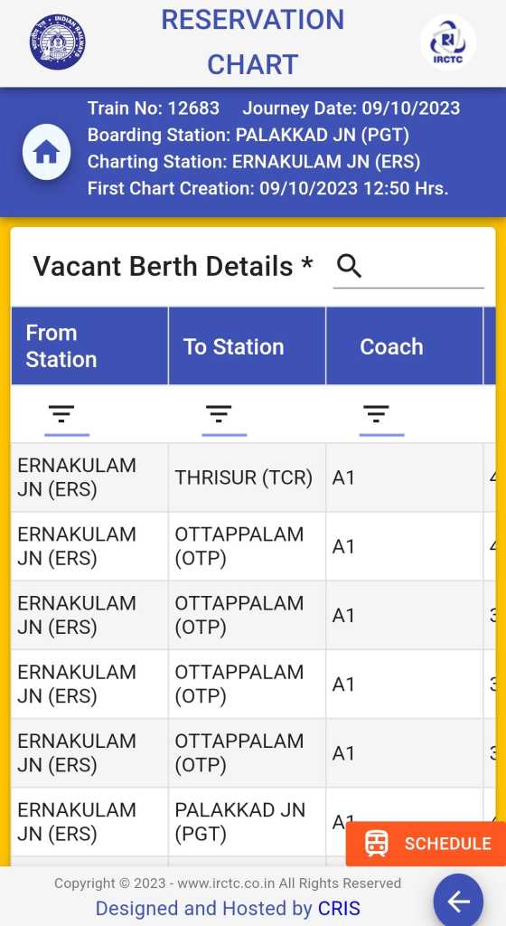 How to Find Vacant Seats in Train Using Chart Vacancy on IRCTC App