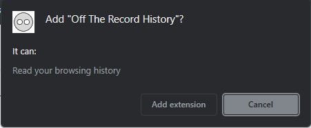 Install Off The Record History extension