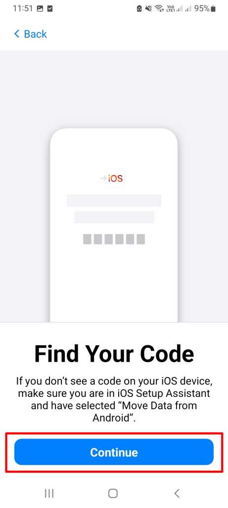 Move to iOS find your code