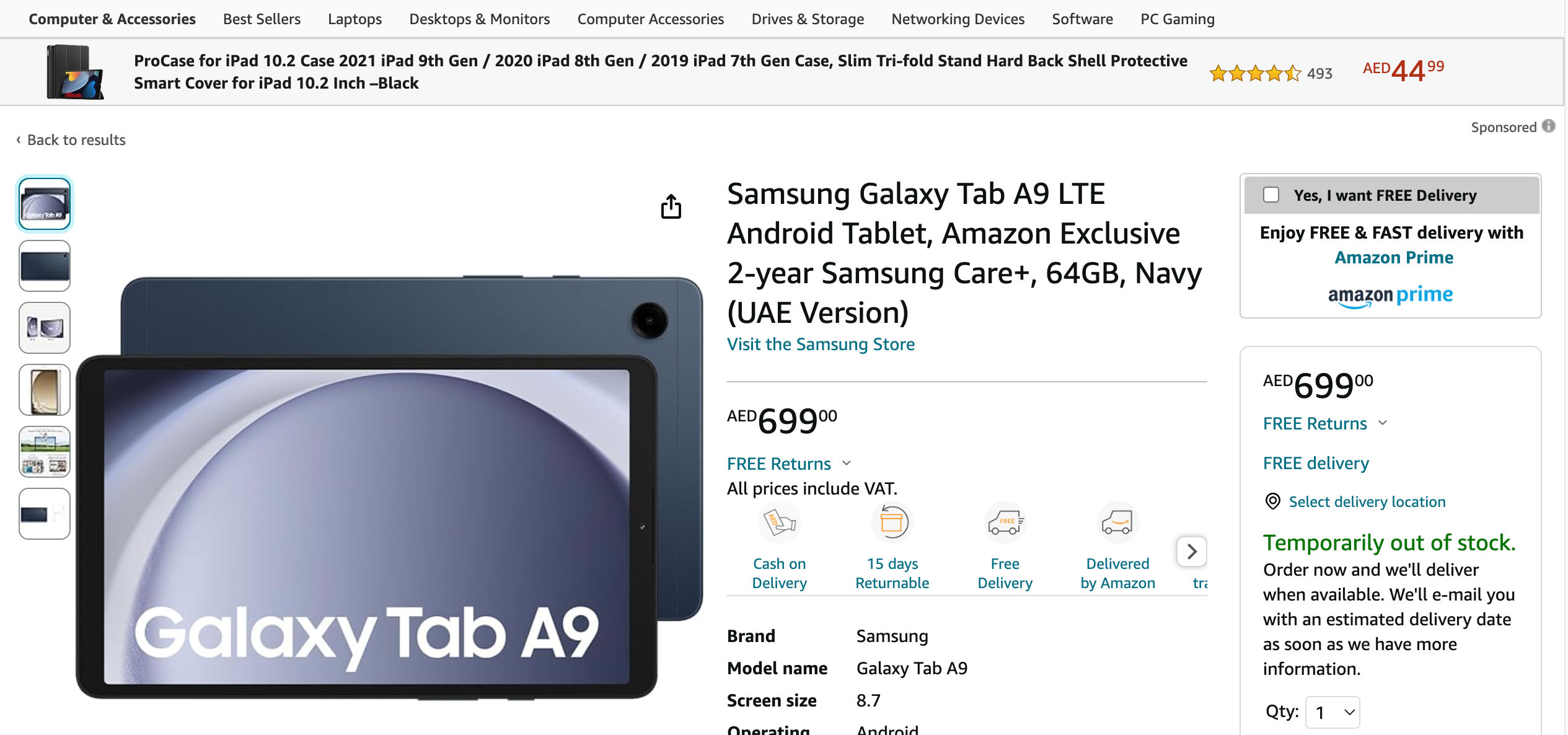 Samsung Galaxy Tab A9, Galaxy Tab A9+ with fast charging support