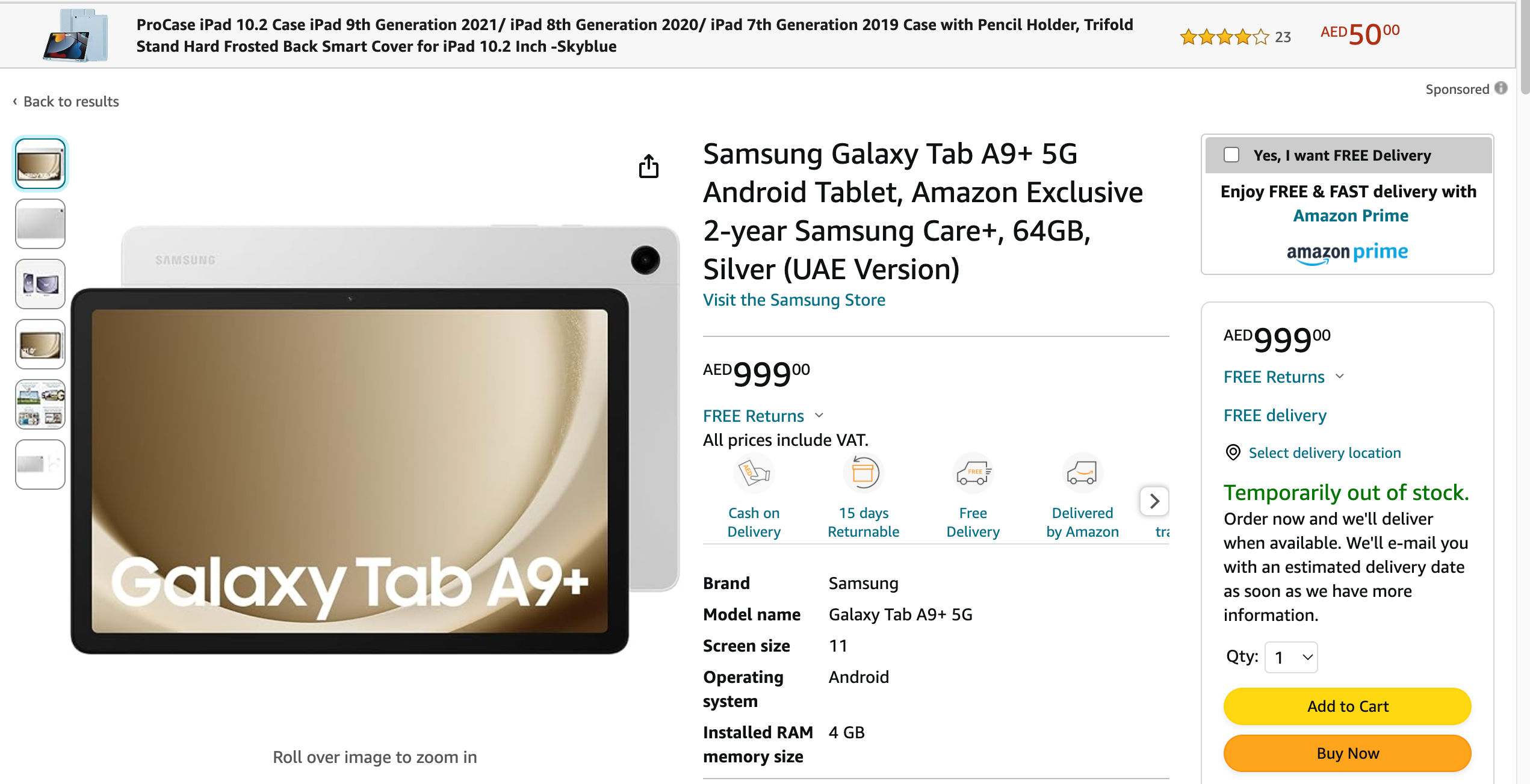 Samsung Galaxy Tab A9 with single rear camera leaks ahead of
