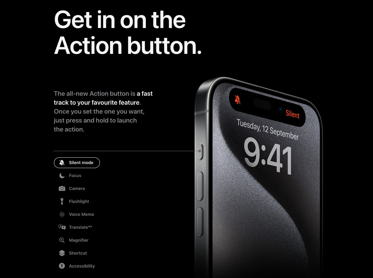The iPhone 15 Pro and 15 Pro Max come with the new Action Button.