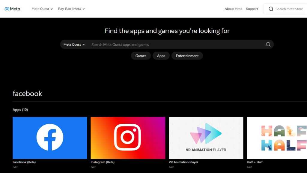 facebook and instagram for meta quest vr