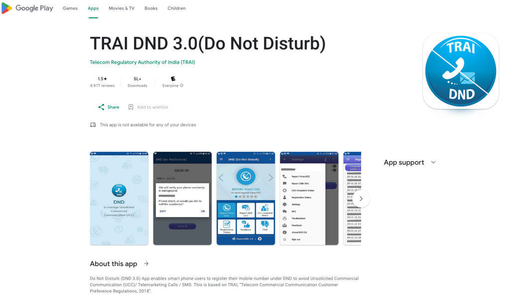 TRAI is working on fixing bugs in DND app.