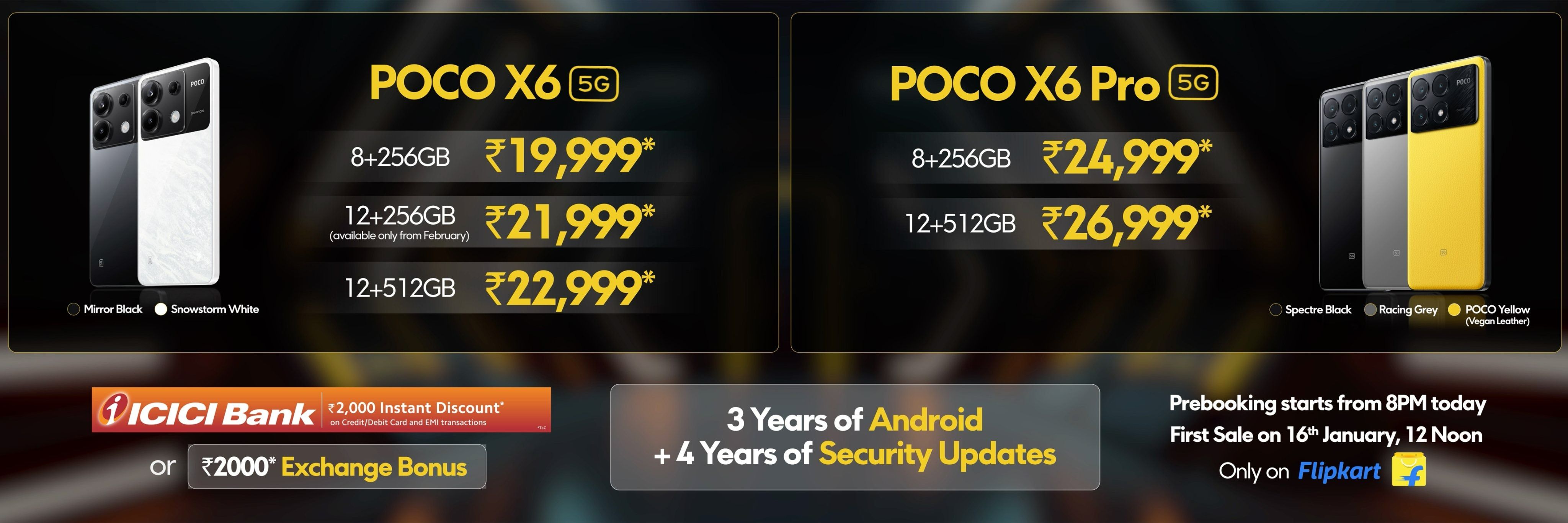 Porovnání POCO X6 PRO 5G 12GB/256GB vs. POCO X6 5G 12GB/256GB
