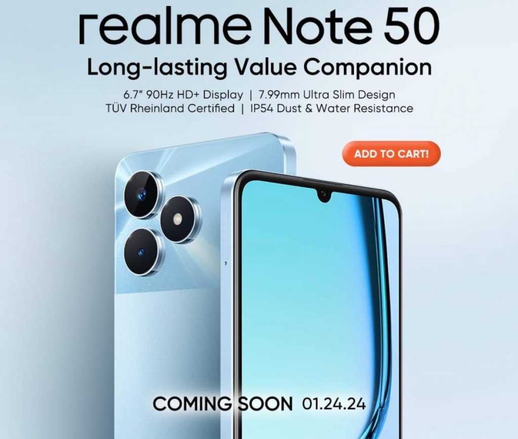 Realme Note 50 Launch Date Poster MySmartPrice