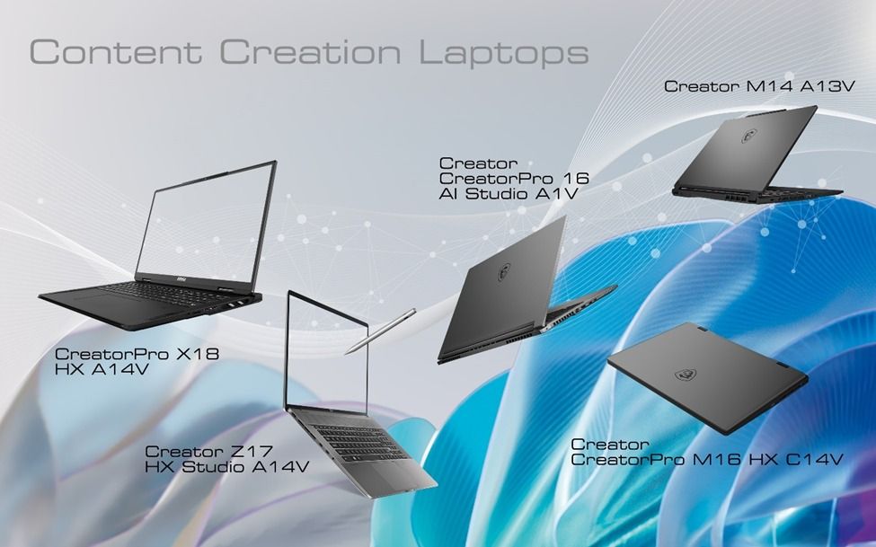 msi content creator laptops