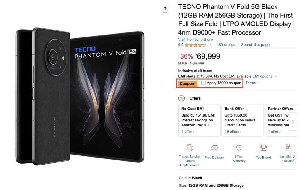TECNO Phantom V Fold Deal MySmartPrice