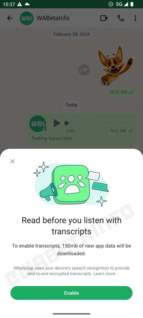 WhatsApp users will soon be able to transcribe voice notes.
