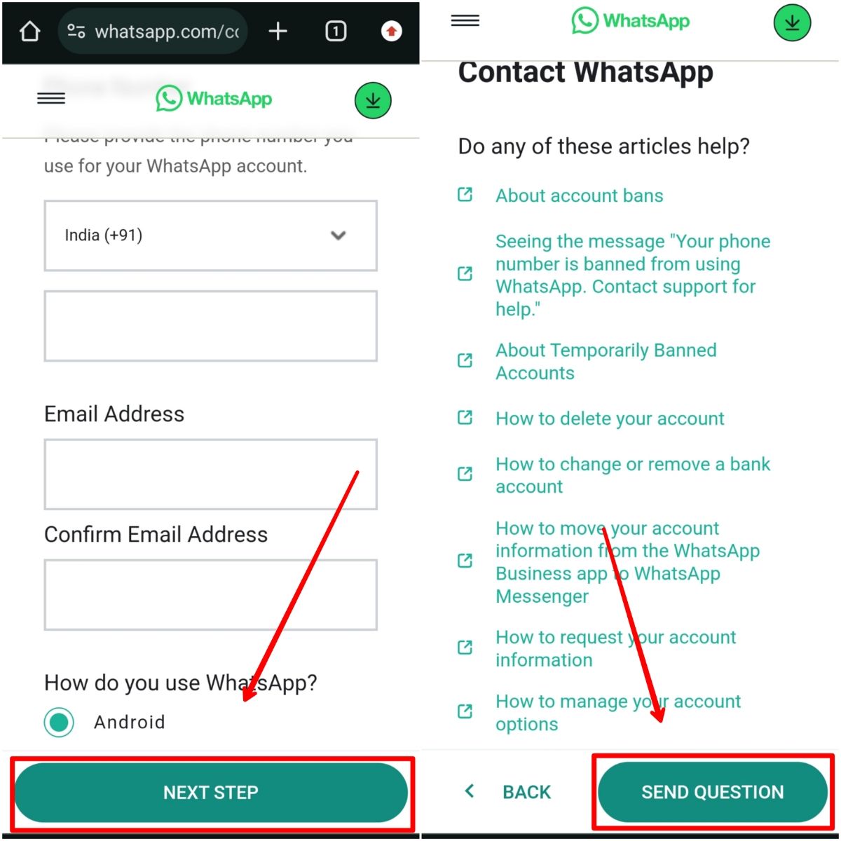 appeal whatsapp ban