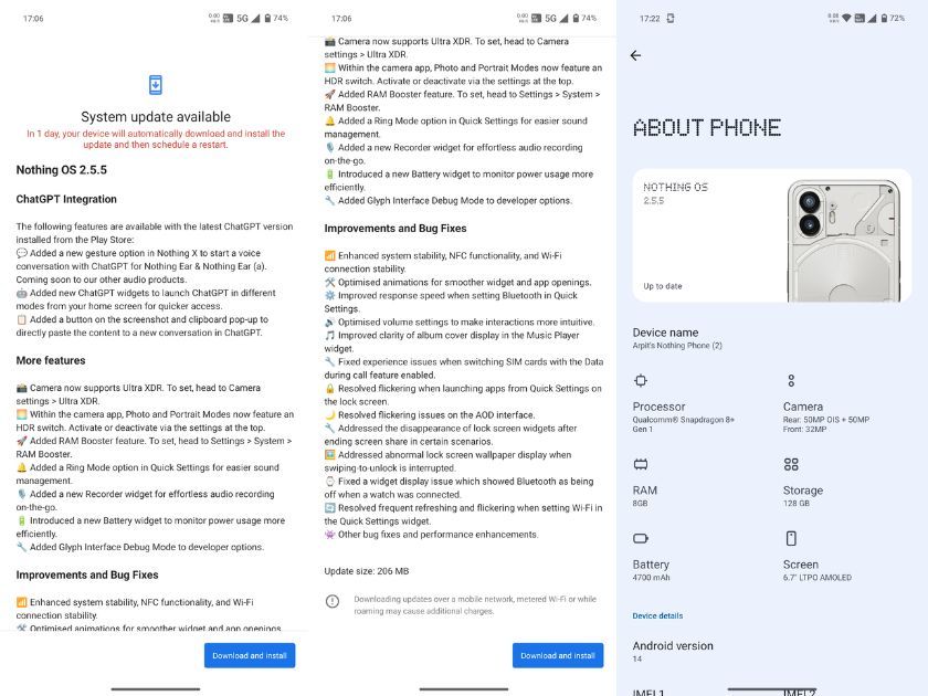Nothing Phone 2 NothingOS 2.5.5 Update MySmartPrice