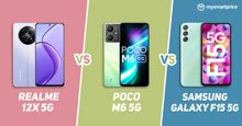 Realme 12x 5G vs POCO M6 5G vs Samsung Galaxy F15 5G: Price, Specs and Features Compared