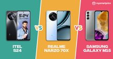 itel S24 vs Realme NARZO 70x vs Samsung Galaxy M15: Price, Specs and Features Compared