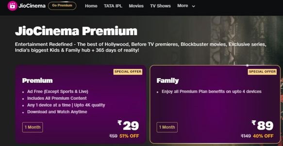 JioCinema discontinued annual plan of rs 299 subscription