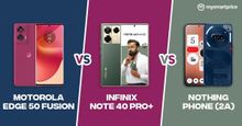 Motorola Edge 50 Fusion vs Infinix Note 40 Pro+ vs Nothing Phone (2a): Price, Specs, and Features Compared