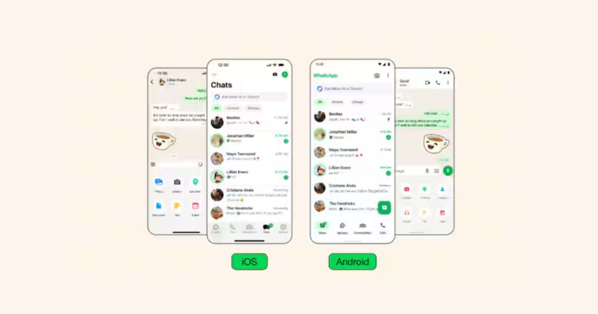WhatsApp rolls out a new deaign for its interface on iOS and Android platform.
