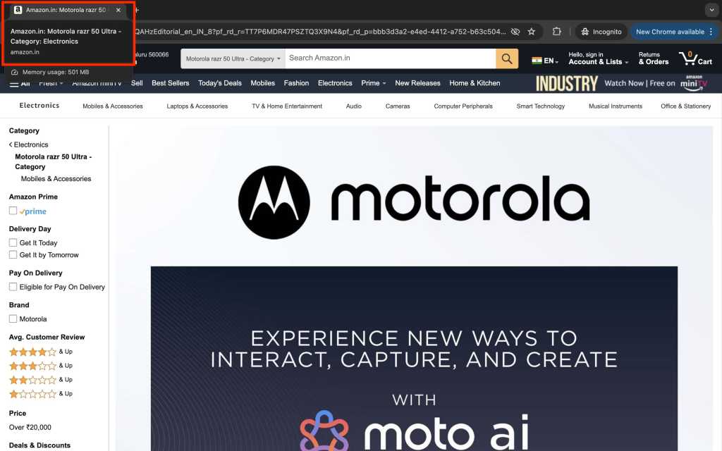 Motorola Razr 50 Ultra Amazon Micro-Site