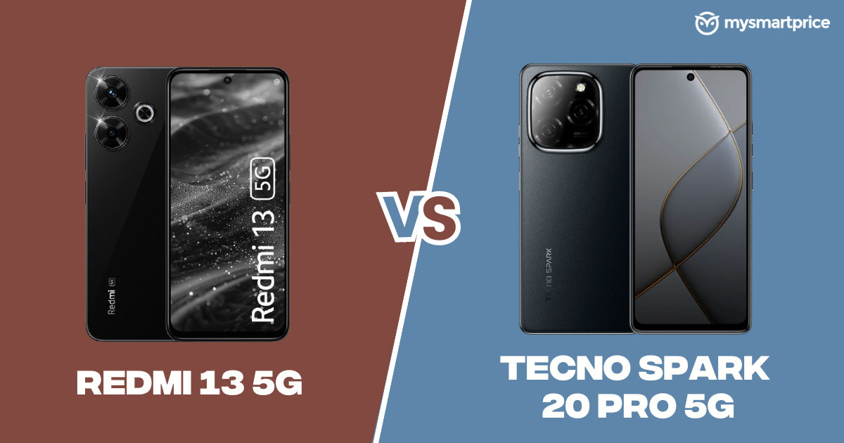 Redmi 13 5G vs TECNO Spark 20 Pro 5G: Price, Specifications, and Features Compared - MySmartPrice