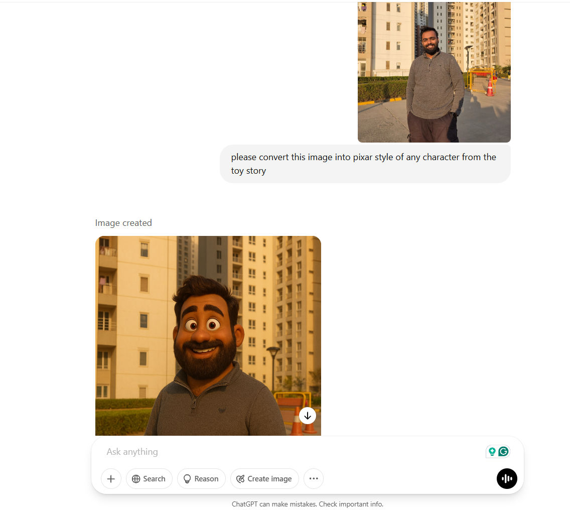 create pixar animation images in chatgpt