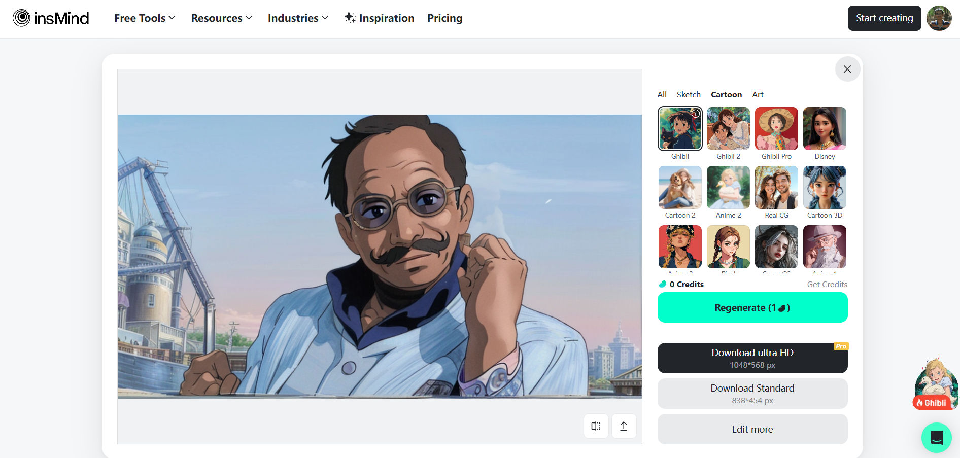 insMind ghibli generator