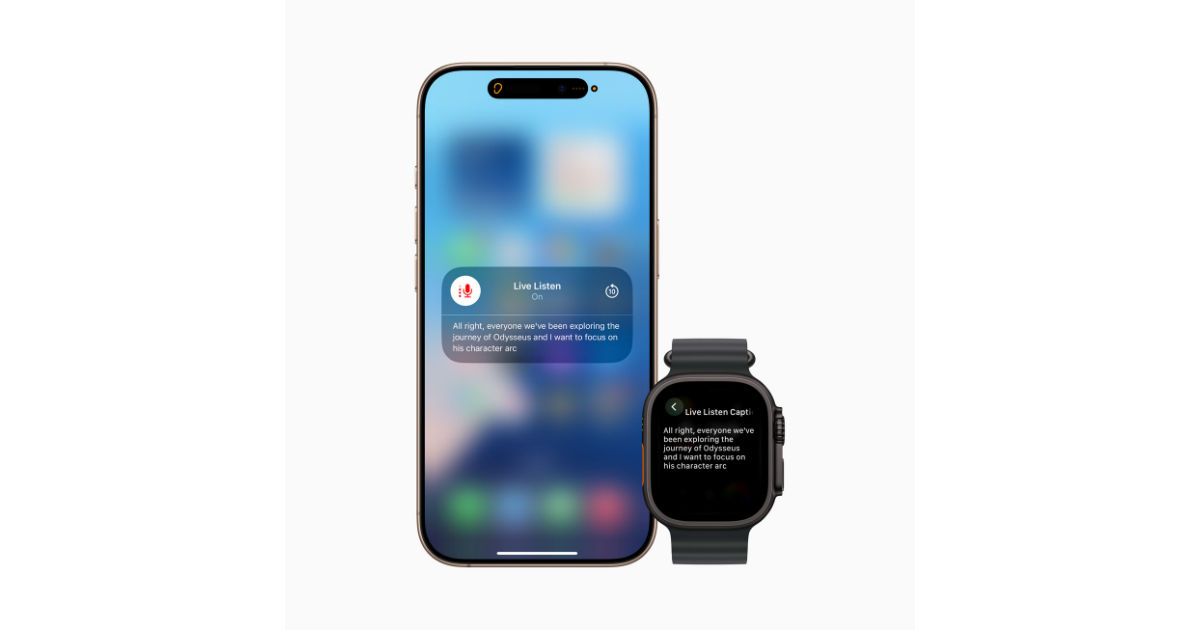 Live Listen and Live Caption on Apple Watch